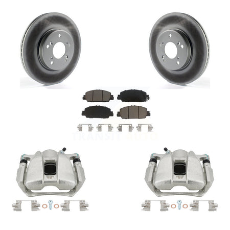 Front Disc Brake Caliper Coated Rotors And Ceramic Pads Kit For Honda HR-V Accord KCG-100452C