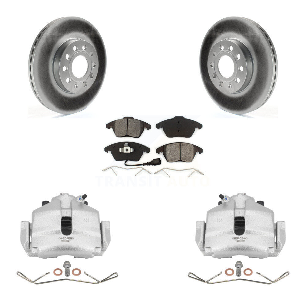 Front Brake Caliper Coat Rotor Semi-Metallic Pad Kit For Volkswagen Jetta Golf Beetle A3 KCG-100452S