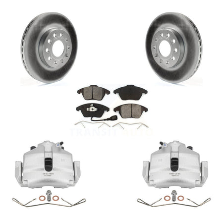Front Brake Caliper Coat Rotor Semi-Metallic Pad Kit For Volkswagen Jetta Golf Beetle A3 KCG-100452S