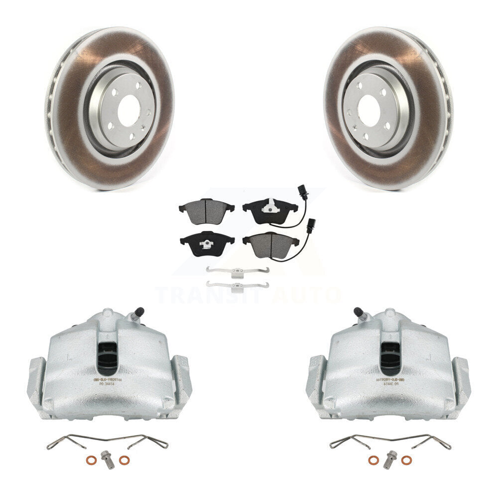 Front Disc Brake Caliper Coated Rotors And Semi-Metallic Pads Kit For Audi TT Quattro KCG-100453S