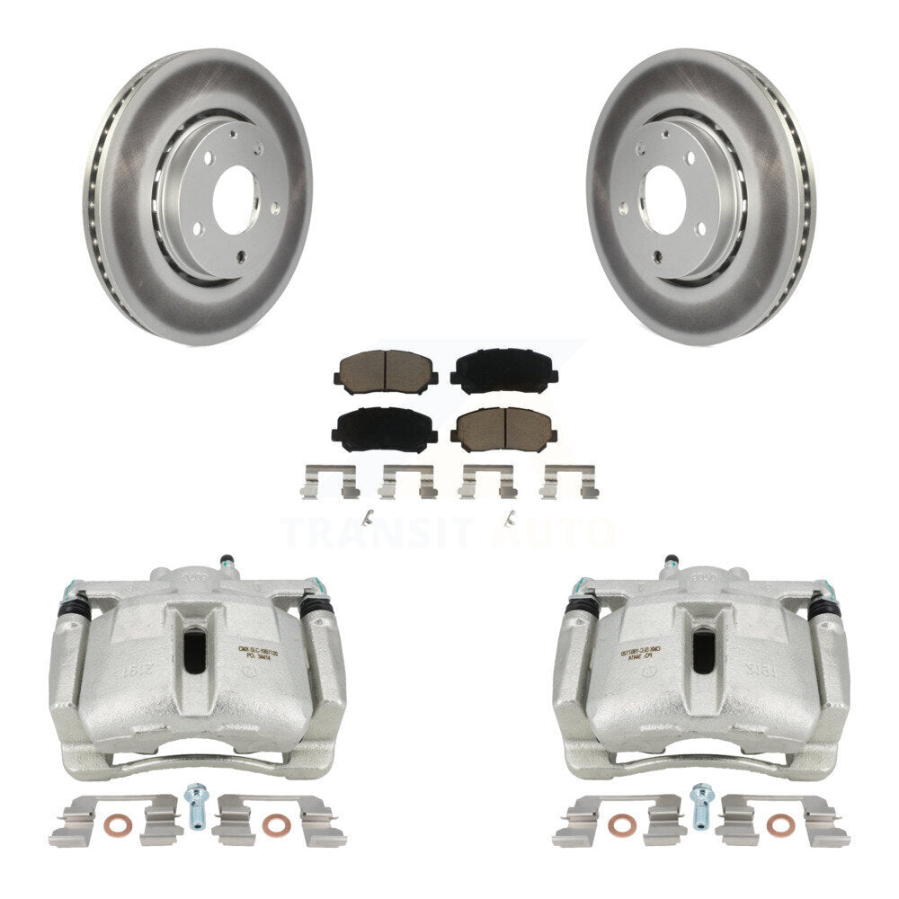 Front Disc Brake Caliper Coated Rotors And Ceramic Pads Kit For Mazda CX-5 KCG-100454C