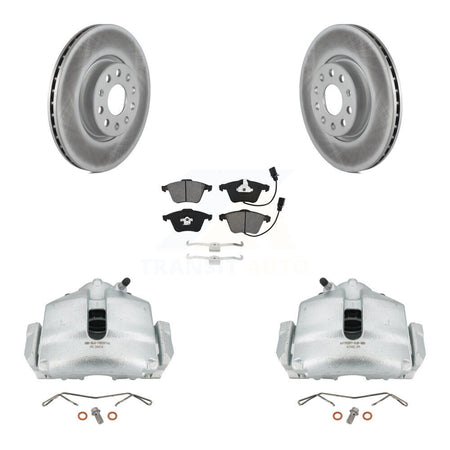 Front Disc Brake Caliper Coat Rotors & Semi-Metallic Pad Kit For 2010 Volkswagen CC 3.6L KCG-100454S