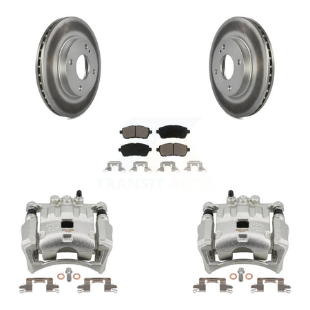 Front Disc Brake Caliper Coated Rotors And Ceramic Pads Kit For Ford Fiesta KCG-100455C