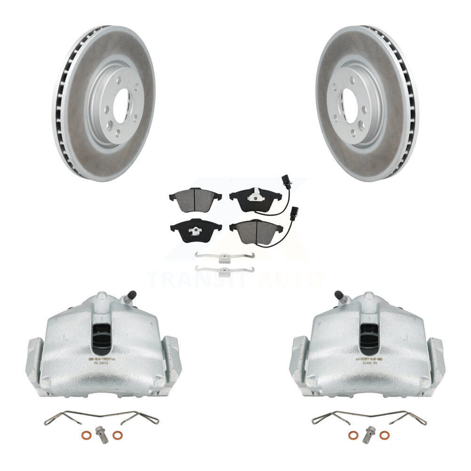 Front Disc Brake Caliper Coat Rotors & Semi-Metallic Pad Kit For 2010 Volkswagen CC 3.6L KCG-100455S