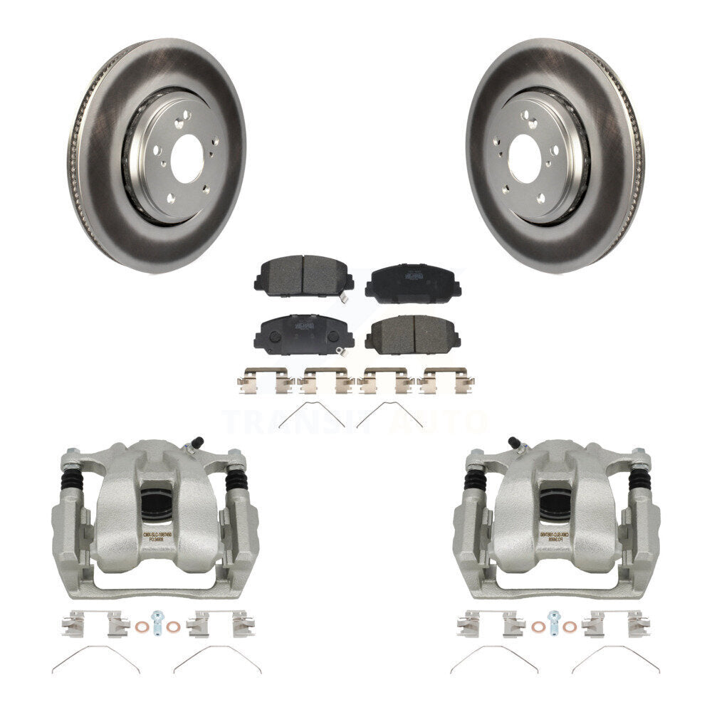 Front Disc Brake Caliper Coated Rotors And Ceramic Pads Kit For Honda Accord Acura ILX KCG-100455T