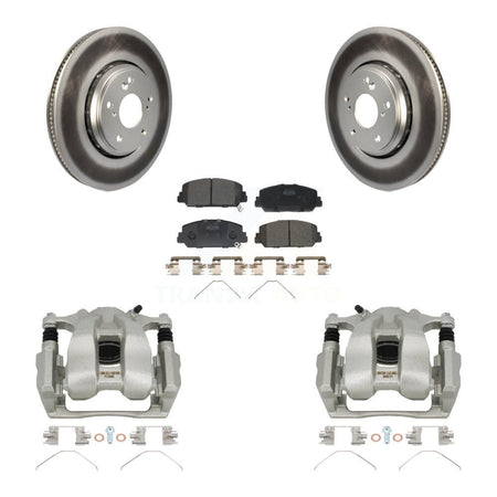 Front Disc Brake Caliper Coated Rotors And Ceramic Pads Kit For Honda Accord Acura ILX KCG-100455T