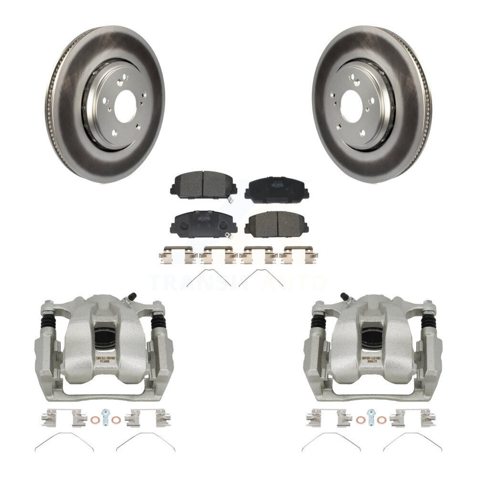 Front Disc Brake Caliper Coated Rotors And Ceramic Pads Kit For Honda Accord Acura ILX KCG-100455T
