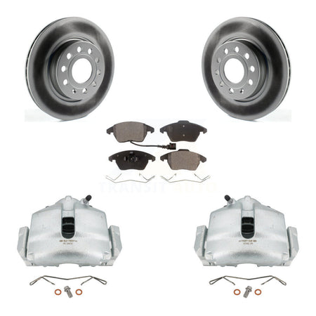 Front Brake Caliper Coat Rotors Semi-Metallic Pad Kit For Volkswagen GTI Audi A3 Quattro KCG-100456P