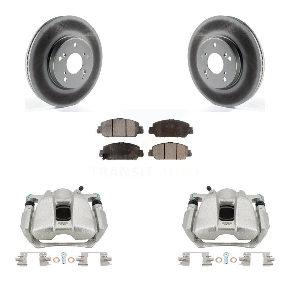 Front Disc Brake Caliper Coated Rotors And Ceramic Pads Kit For Honda HR-V Accord KCG-100457T