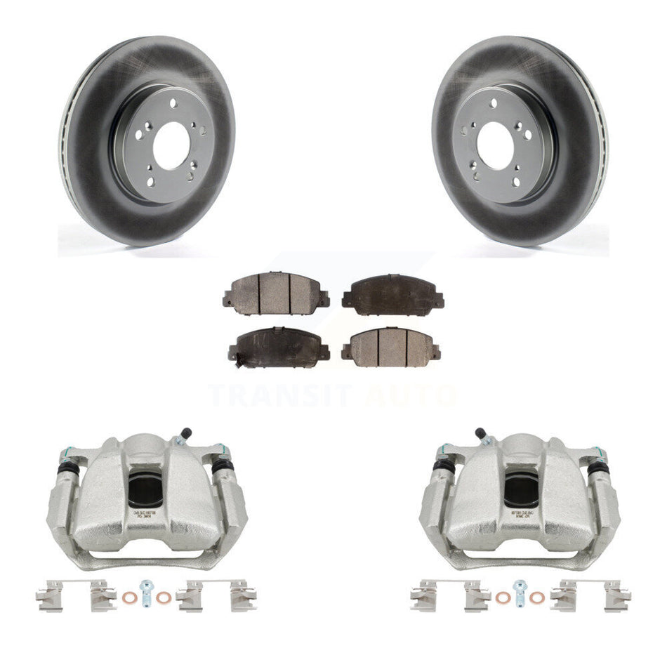 Front Disc Brake Caliper Coated Rotors And Ceramic Pads Kit For Honda HR-V Accord KCG-100457T