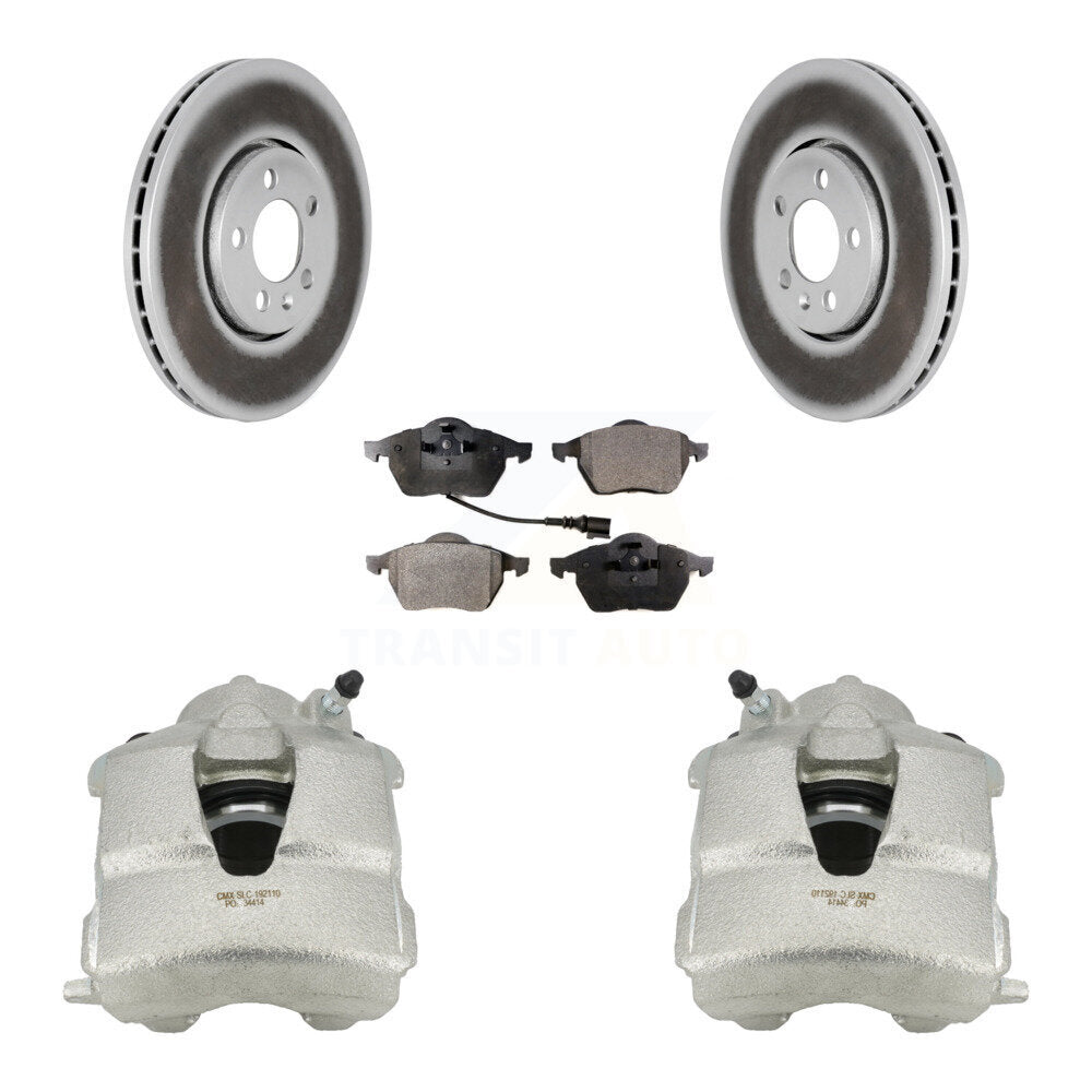Front Brake Caliper Coat Rotors & Semi-Metallic Pad Kit For Volkswagen Jetta Golf Beetle KCG-100458P