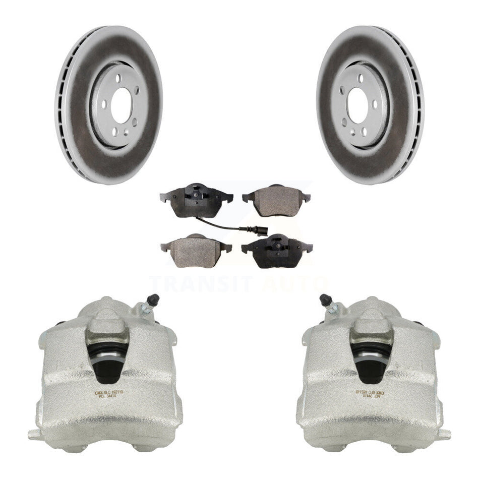 Front Brake Caliper Coat Rotors & Semi-Metallic Pad Kit For Volkswagen Jetta Golf Beetle KCG-100458P
