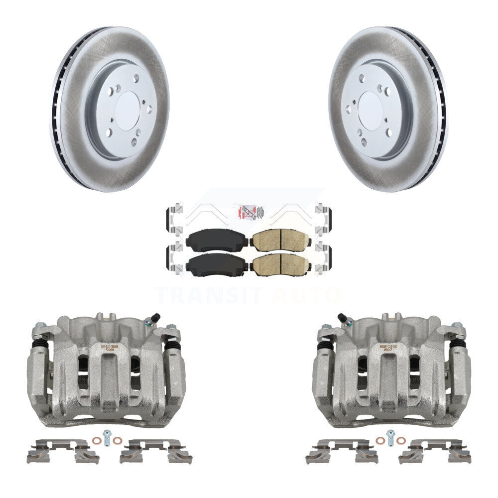 Front Disc Brake Caliper Coated Rotors And Ceramic Pads Kit For 2005-2010 Honda Odyssey KCG-100459N