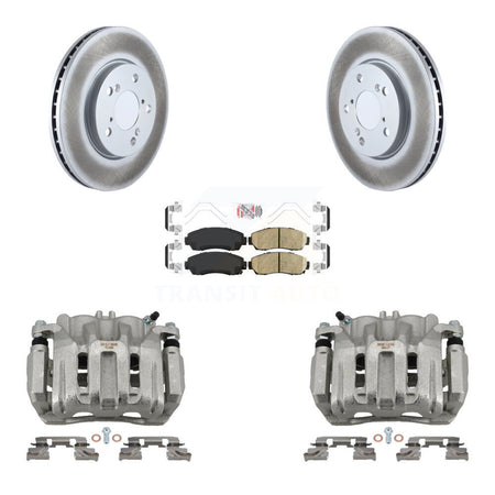 Front Disc Brake Caliper Coated Rotors And Ceramic Pads Kit For 2005-2010 Honda Odyssey KCG-100459N