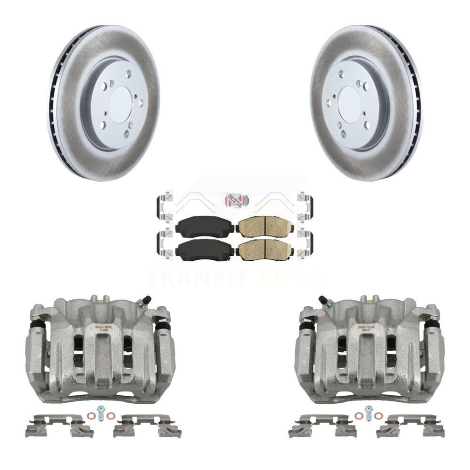 Front Disc Brake Caliper Coated Rotors And Ceramic Pads Kit For 2005-2010 Honda Odyssey KCG-100459N