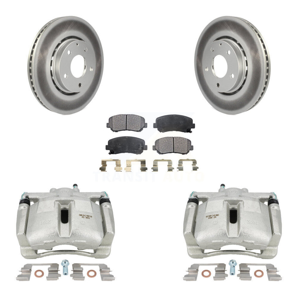 Front Disc Brake Caliper Coated Rotors And Ceramic Pads Kit For Mazda CX-5 KCG-100459T