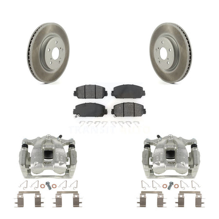 Front Disc Brake Caliper Coated Rotors And Semi-Metallic Pads Kit For Honda CR-V KCG-100460S