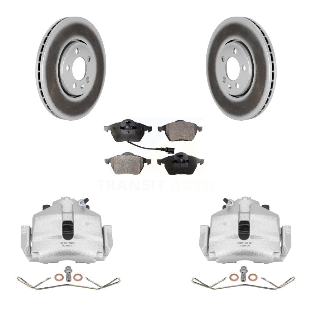 Front Brake Caliper Coat Rotor Semi-Metallic Pad Kit For 2006 Volkswagen Jetta 2.5L/1.9L KCG-100461P