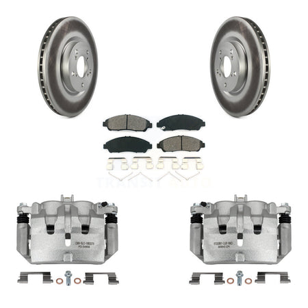 Front Disc Brake Caliper Coated Rotors And Semi-Metallic Pads Kit For Acura MDX ZDX KCG-100461S