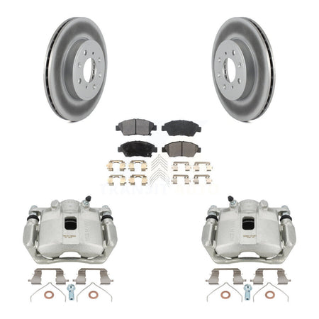 Front Disc Brake Caliper Coated Rotors And Ceramic Pads Kit For 2015-2020 Honda Fit KCG-100463T
