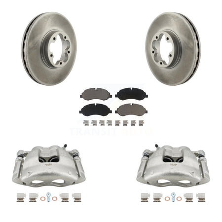 Front Disc Brake Caliper Coated Rotors And Ceramic Pads Kit For Ford Transit-350 HD KCG-100465C