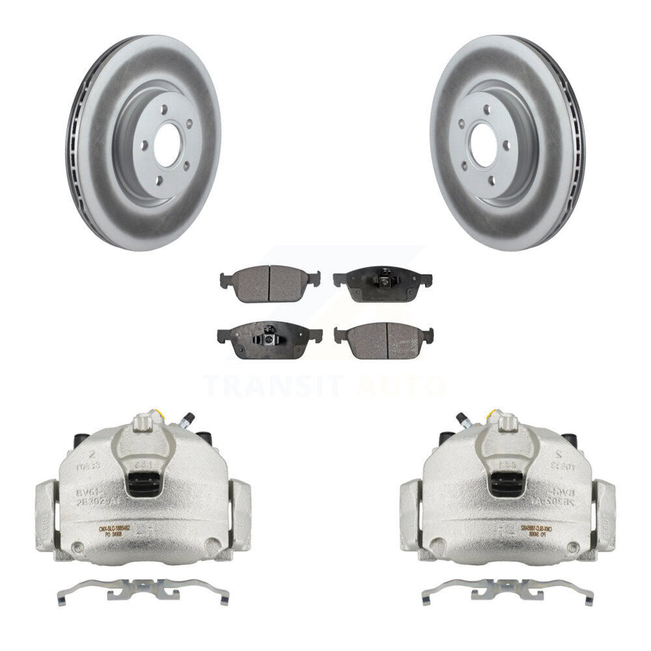 Front Brake Caliper Coat Rotor & Ceramic Pad Kit For Ford Escape Transit Connect Lincoln KCG-100465T