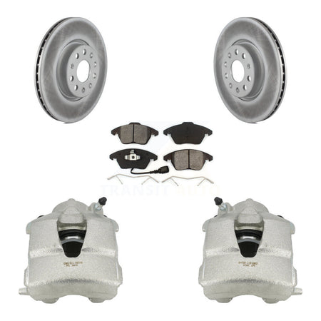 Front Disc Brake Caliper Coated Rotors And Semi-Metallic Pads Kit For Volkswagen Jetta KCG-100466S