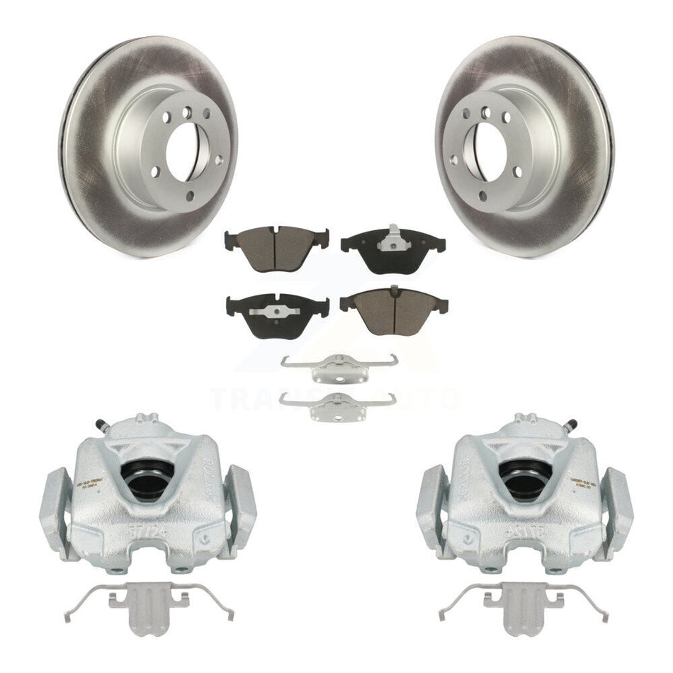 Front Disc Brake Caliper Coat Rotors & Ceramic Pad Kit For BMW 328i xDrive 323i X1 328xi KCG-100467C