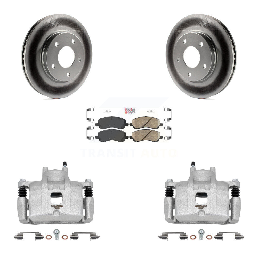Front Disc Brake Caliper Coated Rotors And Ceramic Pads Kit For Mitsubishi Lancer KCG-100467N