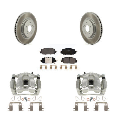Front Disc Brake Caliper Coated Rotors And Ceramic Pads Kit For Honda CR-V KCG-100468T