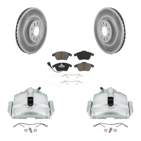 Front Brake Caliper Coat Rotors Ceramic Pad Kit For Volkswagen Jetta Beetle GTI Audi Eos KCG-100469C