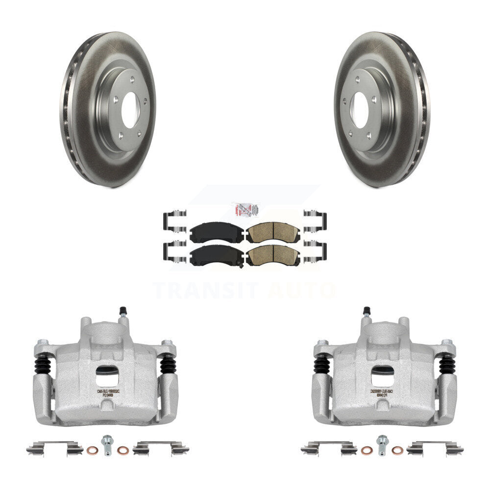 Front Disc Brake Caliper Coated Rotors And Ceramic Pads Kit For Mitsubishi Lancer KCG-100470N