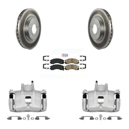 Front Disc Brake Caliper Coated Rotors And Ceramic Pads Kit For Mitsubishi Lancer KCG-100470N