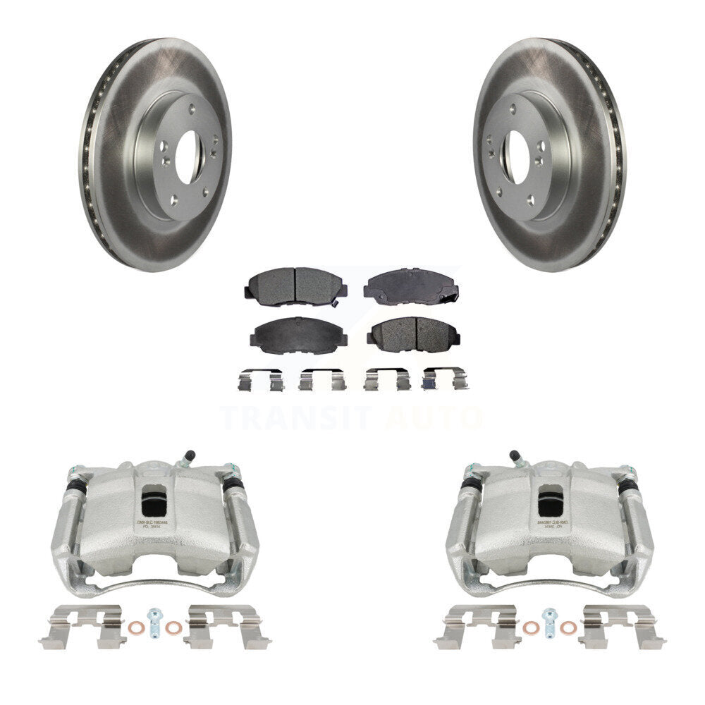 Front Brake Caliper Coat Rotor & Semi-Metallic Pad Kit For 2011 Honda Civic GX with 1.8L KCG-100470P