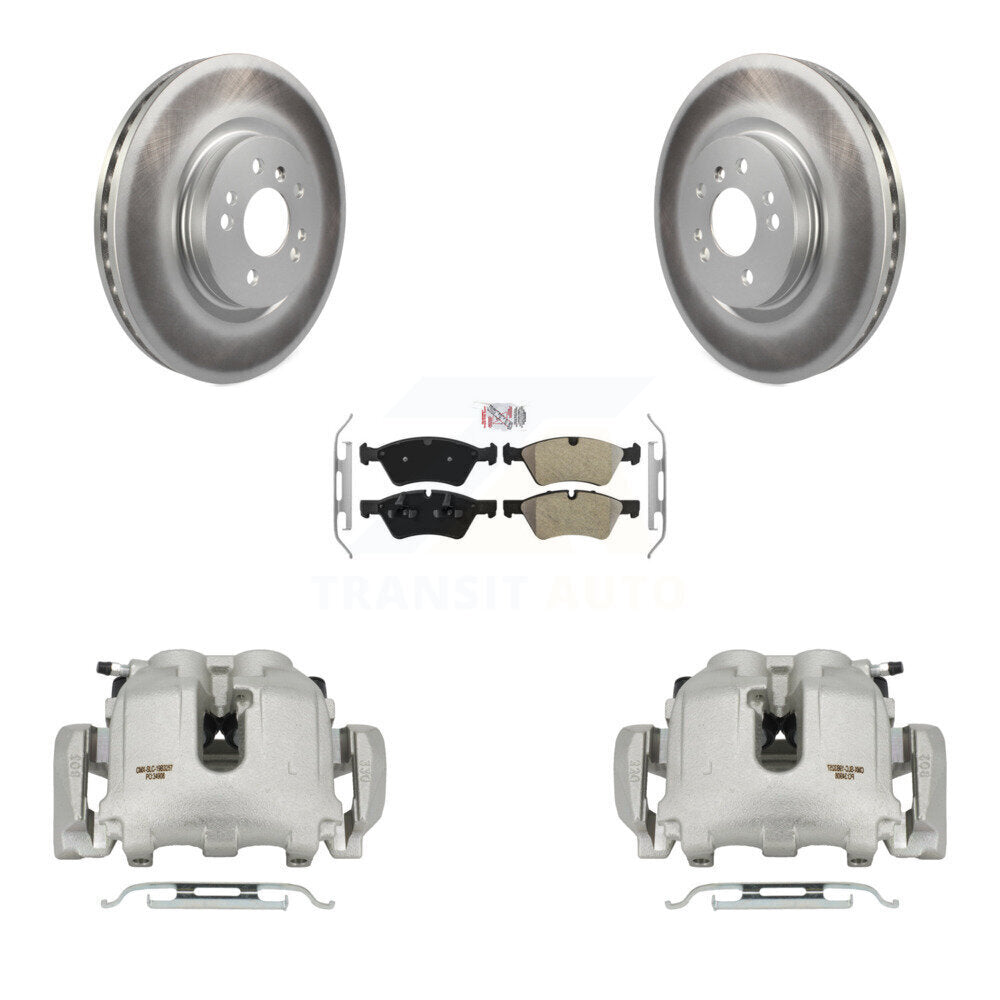 Front Brake Caliper Coat Rotors Semi-Metallic Pad Kit For Mercedes-Benz ML350 R350 ML500 KCG-100472N