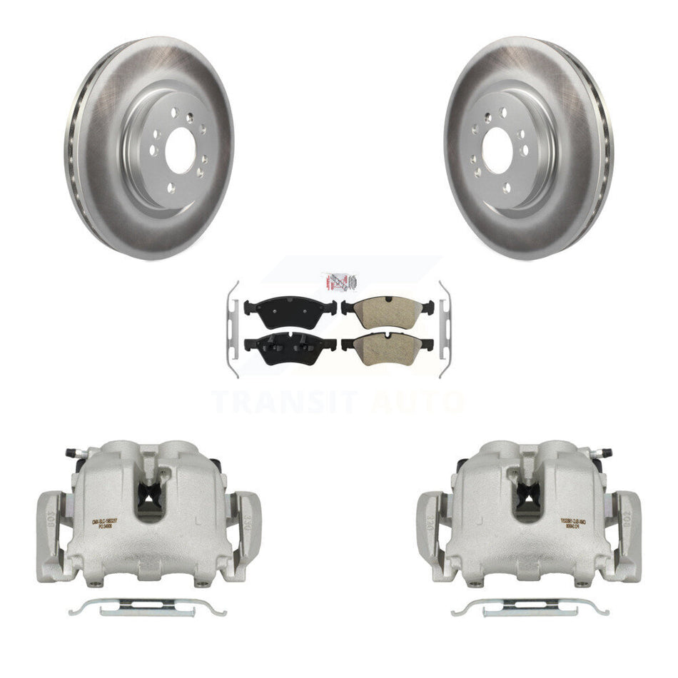 Front Brake Caliper Coat Rotors Semi-Metallic Pad Kit For Mercedes-Benz ML350 R350 ML500 KCG-100472N