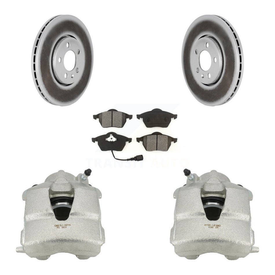 Front Brake Caliper Coat Rotors & Semi-Metallic Pad Kit For Volkswagen Jetta Golf Beetle KCG-100472S