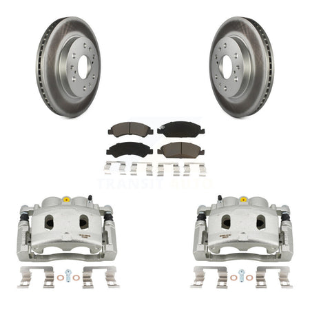 Front Brake Caliper Coat Rotors Ceramic Pad Kit For 15-19 Cadillac XTS With 6 Lug Wheels KCG-100473C