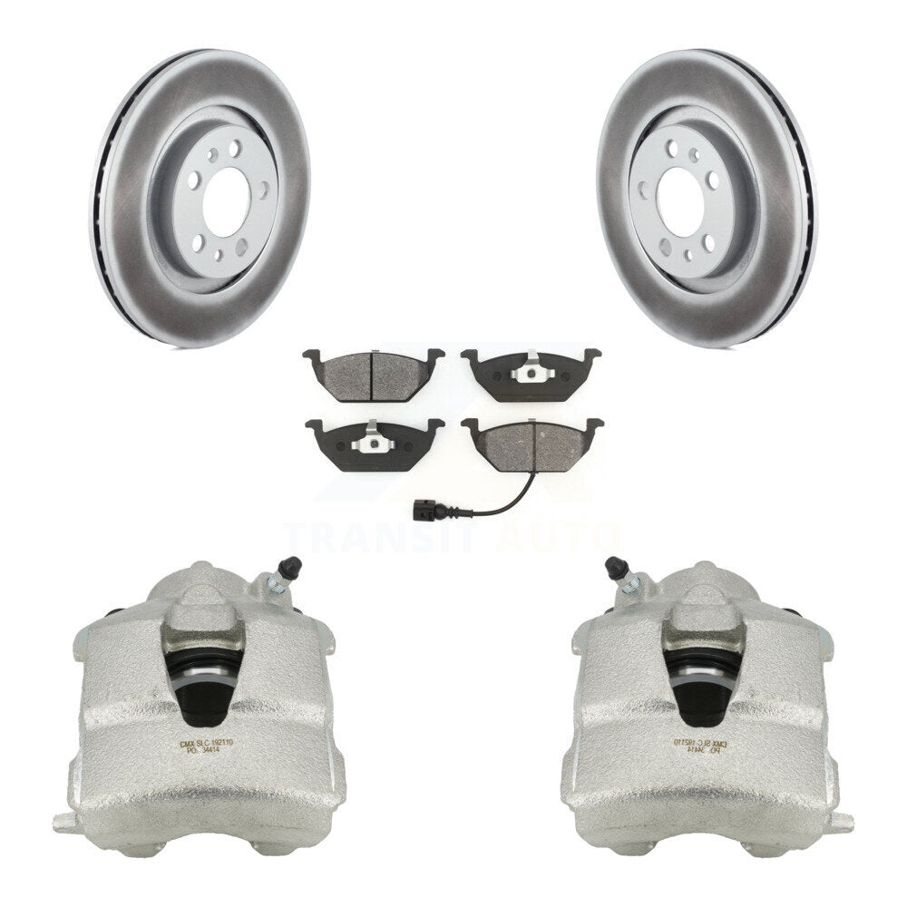 Front Brake Caliper Coat Rotors & Semi-Metallic Pad Kit For Volkswagen Jetta Beetle Golf KCG-100473S