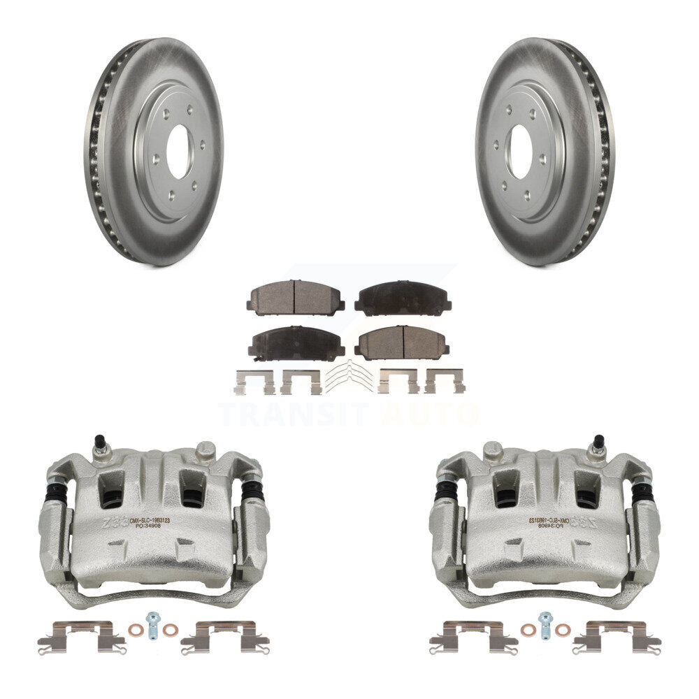 Front Disc Brake Caliper Coated Rotors And Semi-Metallic Pads Kit For Suzuki Equator KCG-100474P