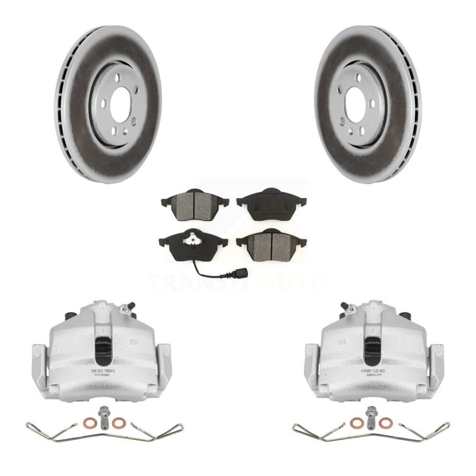Front Brake Caliper Coat Rotor Semi-Metallic Pad Kit For 2006 Volkswagen Jetta 2.5L/1.9L KCG-100475S