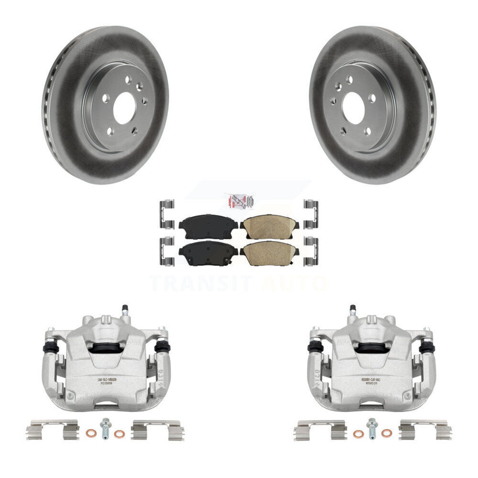 Front Disc Brake Caliper Coated Rotors And Ceramic Pads Kit For 2013-2017 Buick Encore Chevrolet Trax KCG-100476N