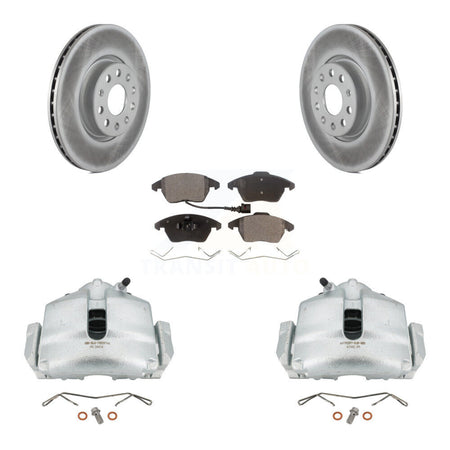 Front Brake Caliper Coat Rotors Ceramic Pad Kit For Volkswagen Jetta Beetle GTI Audi Eos KCG-100476T