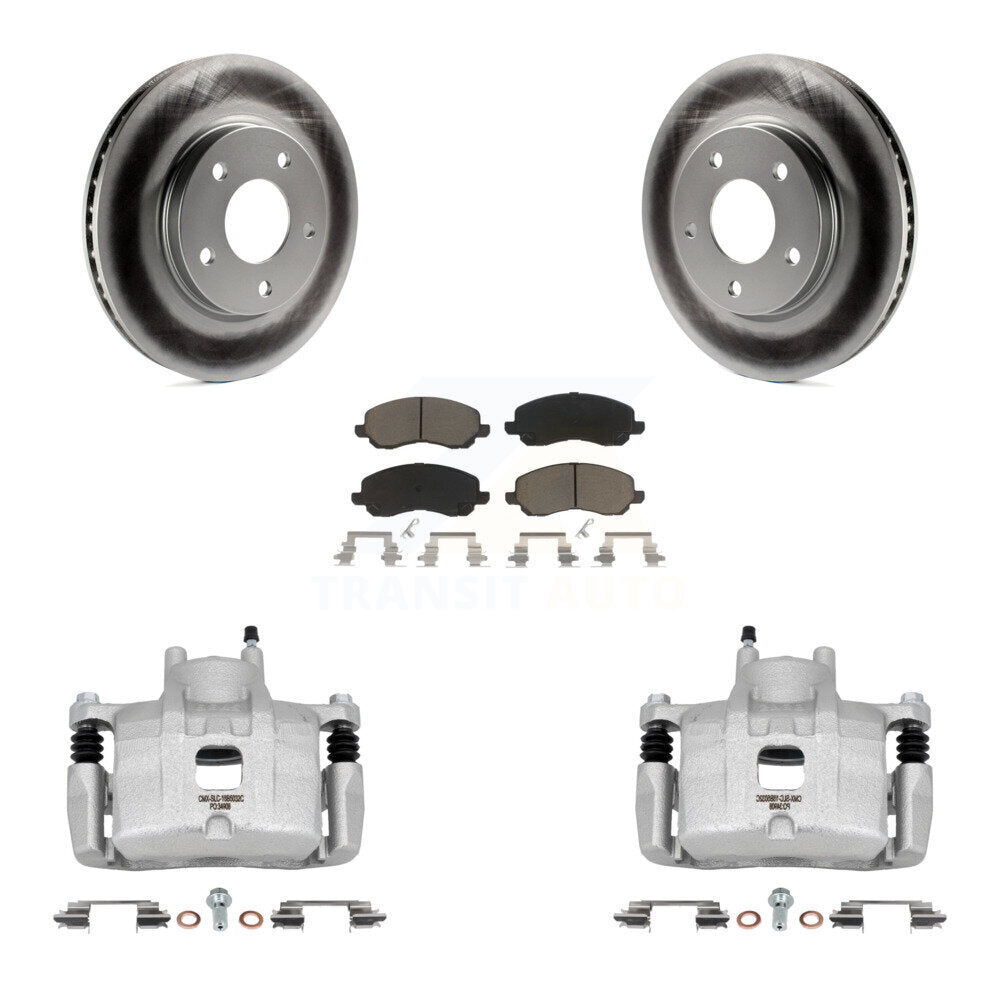 Front Disc Brake Caliper Coated Rotors And Ceramic Pads Kit For Mitsubishi Lancer KCG-100477C