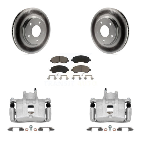 Front Disc Brake Caliper Coated Rotors And Ceramic Pads Kit For Mitsubishi Lancer KCG-100477C