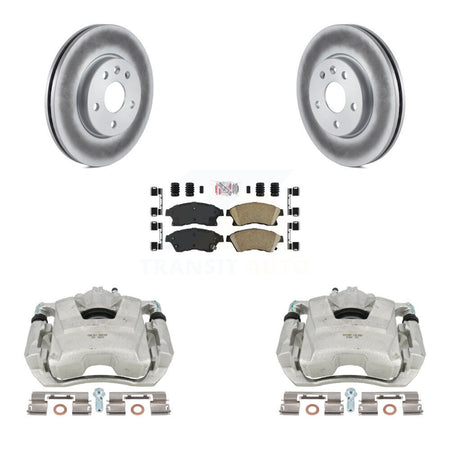 Front Disc Brake Caliper Coated Rotors And Ceramic Pads Kit For Chevrolet Cruze Sonic Limited KCG-100477N by Transit Auto