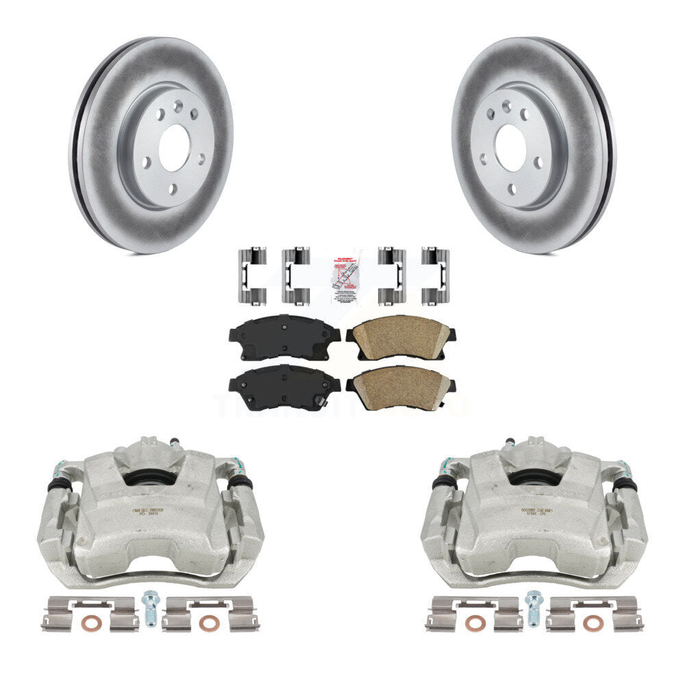 Front Disc Brake Caliper Coated Rotors And Ceramic Pads Kit For Chevrolet Cruze Sonic Limited KCG-100478N by Transit Auto