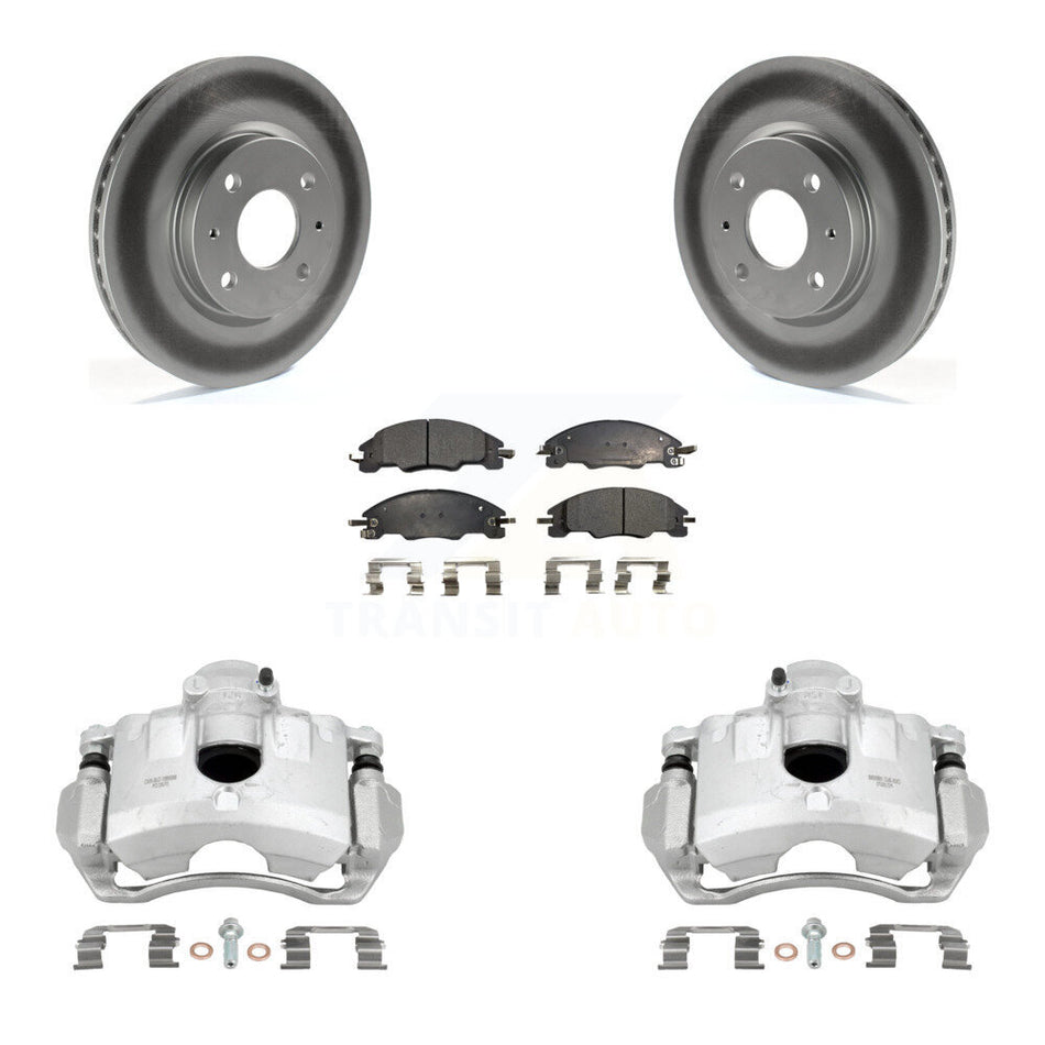 Front Disc Brake Caliper Coated Rotors And Semi-Metallic Pads Kit For Ford Focus KCG-100478P