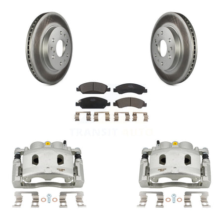 Front Brake Caliper Coat Rotors Ceramic Pad Kit For 15-19 Cadillac XTS With 6 Lug Wheels KCG-100478T