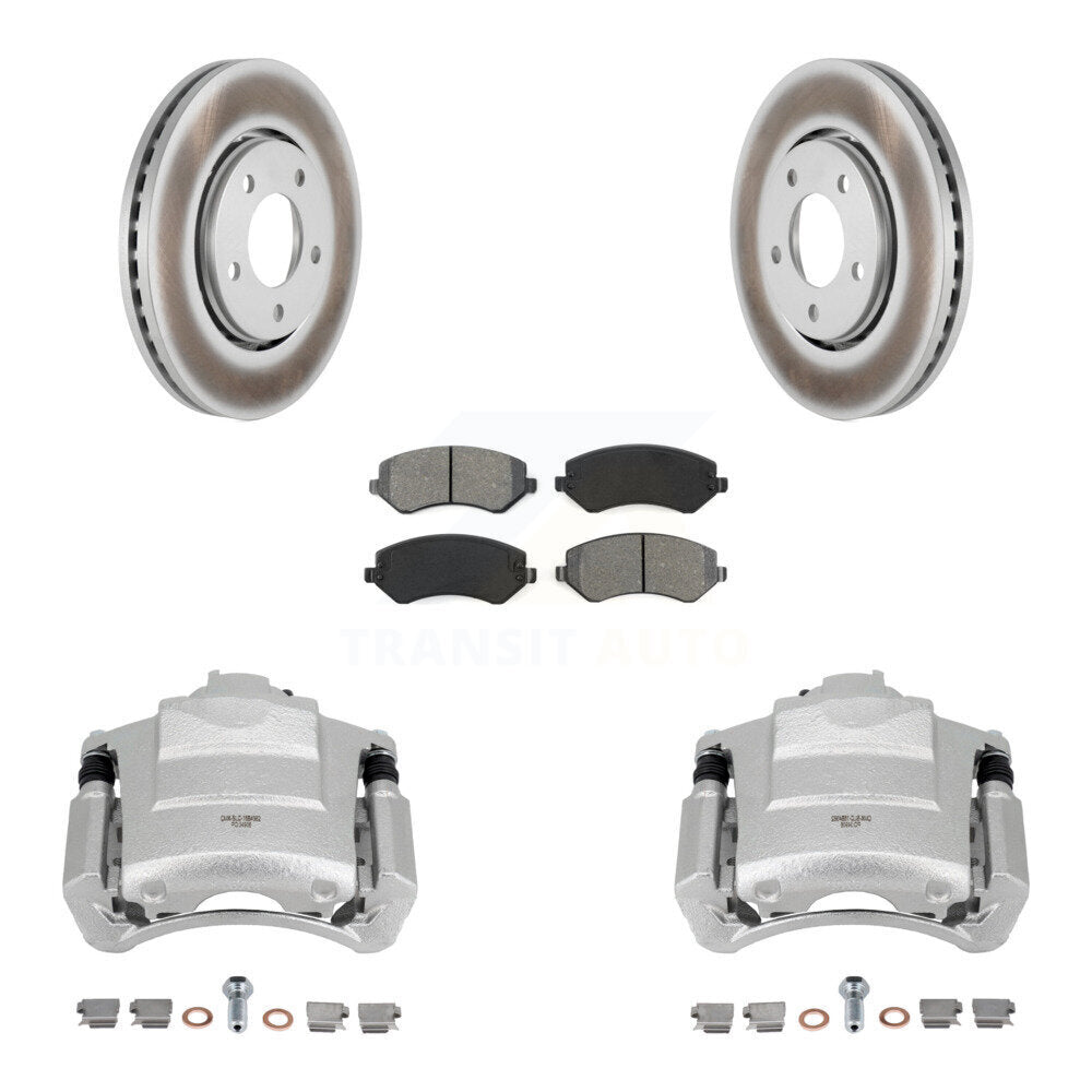 Front Brake Caliper Coat Rotors Semi-Metallic Pad Kit For Dodge Caravan Grand Chrysler & KCG-100479S